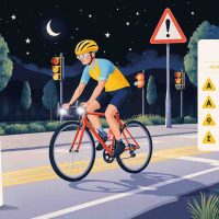 rouler à vélo en toute sécurité de nuit